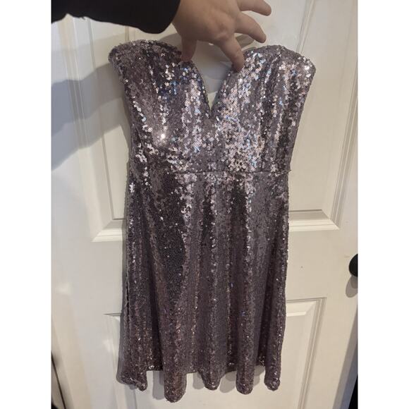 Charlotte Russe Small Strapless Pink Sequin Mini Dress - Picture 1 of 8